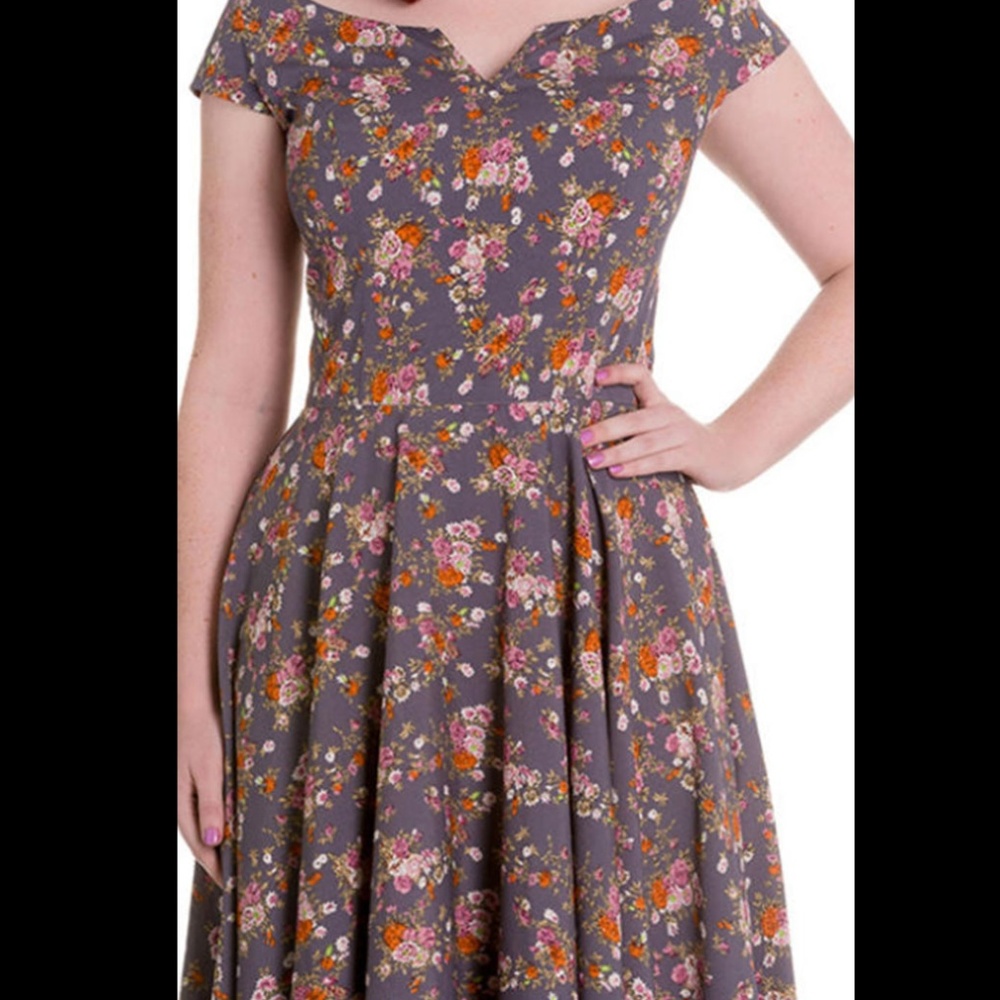 HELL BUNNY 50s Vintage Floral Print Dress